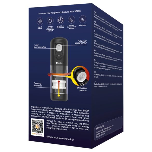 Snail Vibe Ikon Spark - automatický masturbátor - čierny