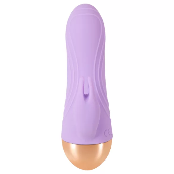 Cuties - akumulátorový, vodotesný mini vibrátor s klitorisovým ramienkom (fialový)