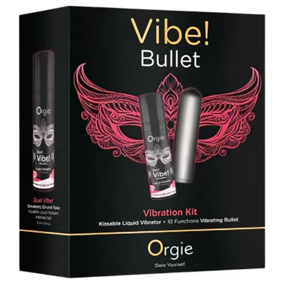 Orgie - mini vibrátor súprava - šedá