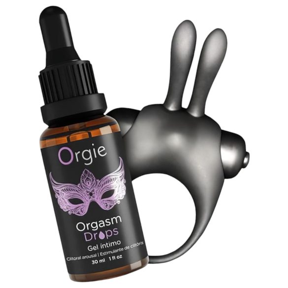 Orgie Orgasmic Bunny - sada vibračných krúžkov na penis (čierna)