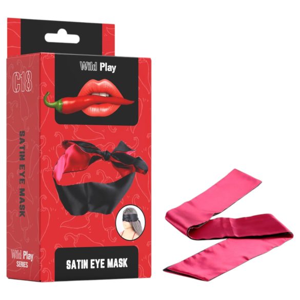 Wild Play - saténová maska na oči (čierna)