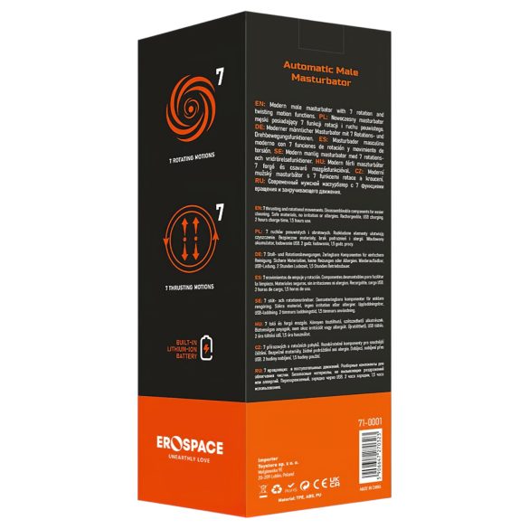 Men's Play - rotačný masturbátor pre mužov - čierny