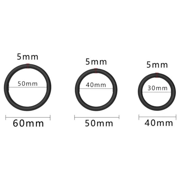 Men's Play - erekčný krúžok sada - čierna (3 ks)