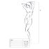 Passion BS008 - lukratívne sieťované body s mašľou (čierne) - S-L