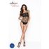 Passion BS035 - ramienka, otvorený sieťový body (čierny) - S-L