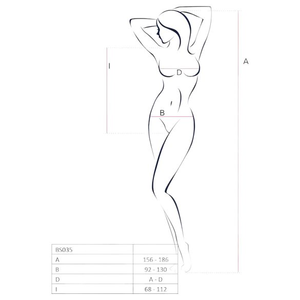 Passion - dámske necc body s ramienkami a otvorené - biela - S-L