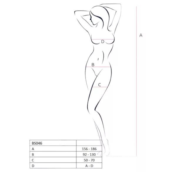 Passion - erotický sieťovaný set s kvetinovým vzorom - biely - S-L