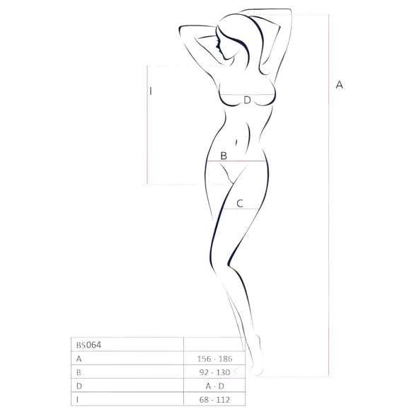 Passion - otvorený sieťovaný body - červený - S-L