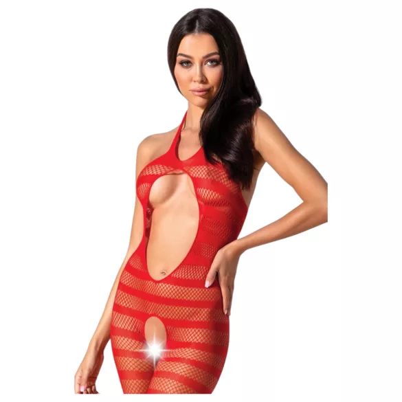 Passion BS081 - červený náprsný capri overal (S-L)