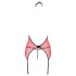 Passion Peonia - set erotická bielizeň - top a tangá - červená - L/XL