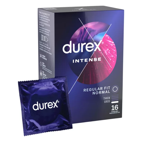 Durex Intense - kondóm - drážkovaný a bodkovaný - 16 ks