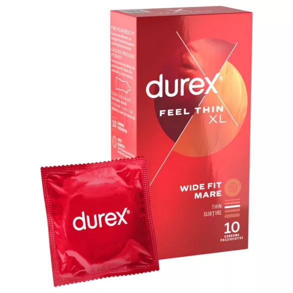 Durex - kondómy Feel Thin XL - ultra tenké, extra veľkosť, 10 ks