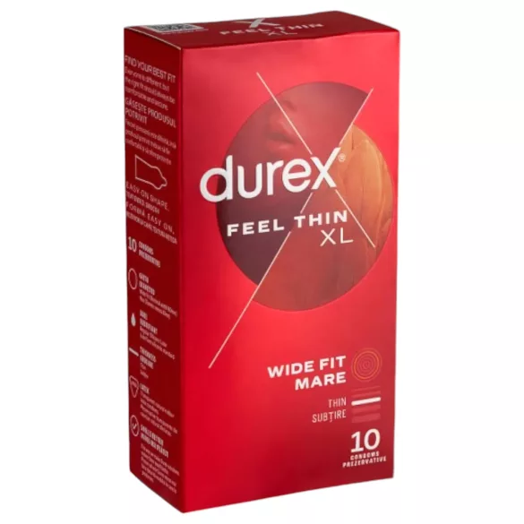 Durex - kondómy Feel Thin XL - ultra tenké, extra veľkosť, 10 ks