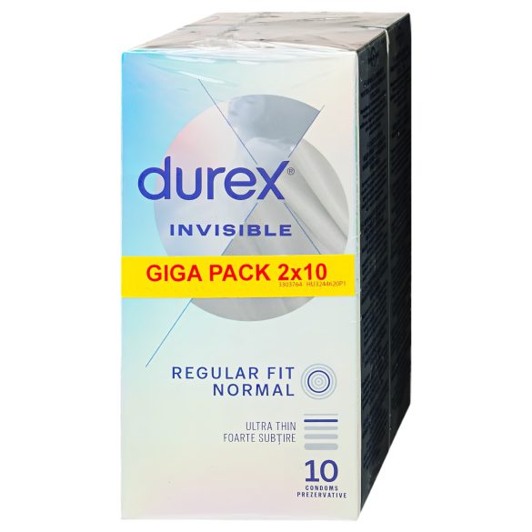 Durex Invisible Regular Fit - tenké kondómy (2x10ks)