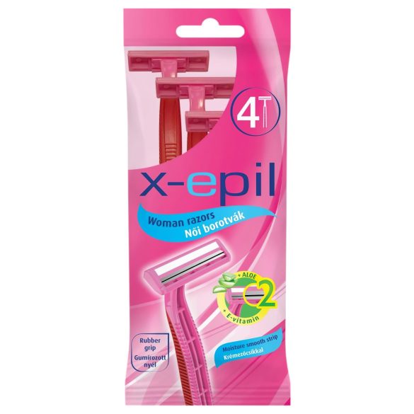 X-Epil - jednorazové dámske holiace strojčeky 2 čepele (4ks)