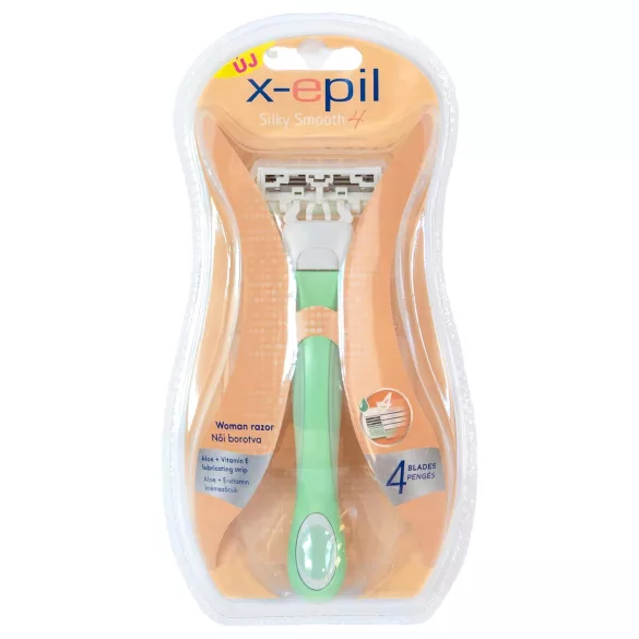 X-Epil Silky Smooth - dámska holiaca žiletka s vymeniteľnou hlavicou - 4 čepele