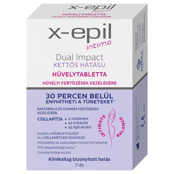 X-Epil Intimo Dual Impact - vaginálna tableta - dvojitý účinok - 7 ks
