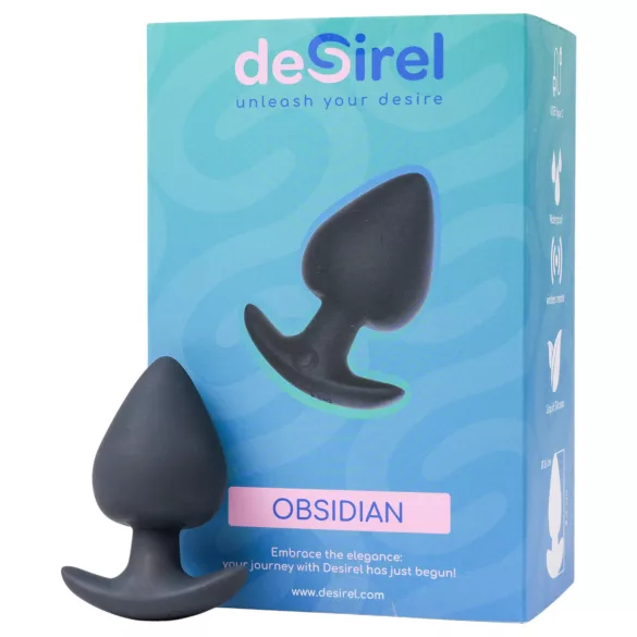 Desirel Obsidian - análne vibračné dildo ovládané aplikáciou (čierne)