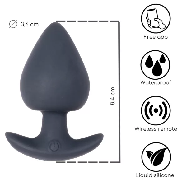 Desirel Obsidian - análne vibračné dildo ovládané aplikáciou (čierne)