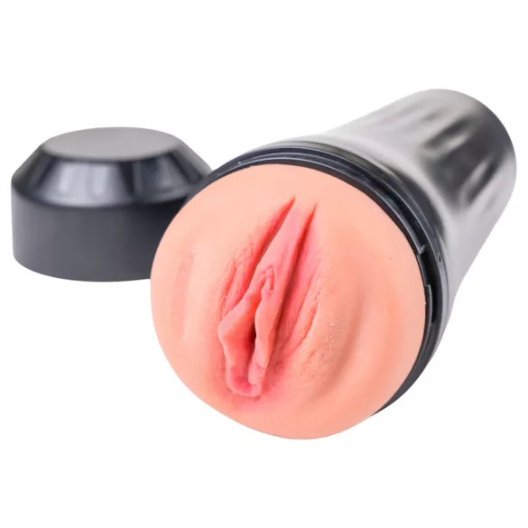Desirel True Touch - realistická vibračná vagína - prírodná/čierna