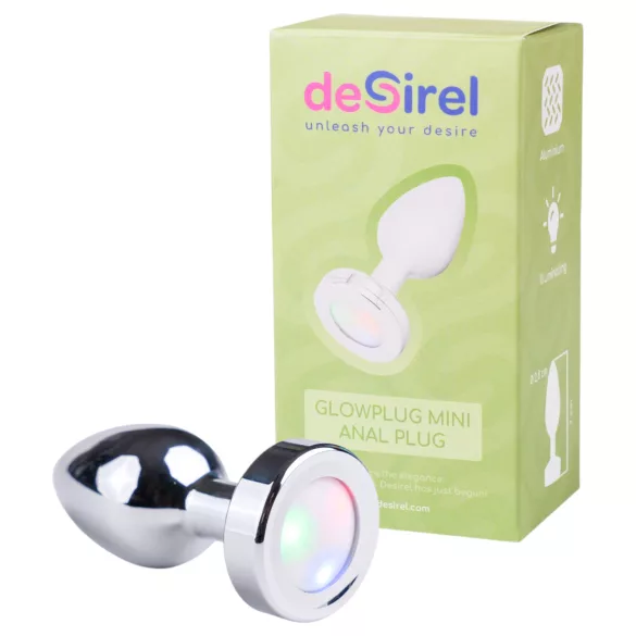 Desirel GlowPlug - análny kolík svietiaci - malý - strieborný