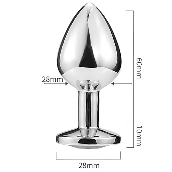 Sunfo - análny kovový plug - srdce - svetlomodrý kameň - strieborný