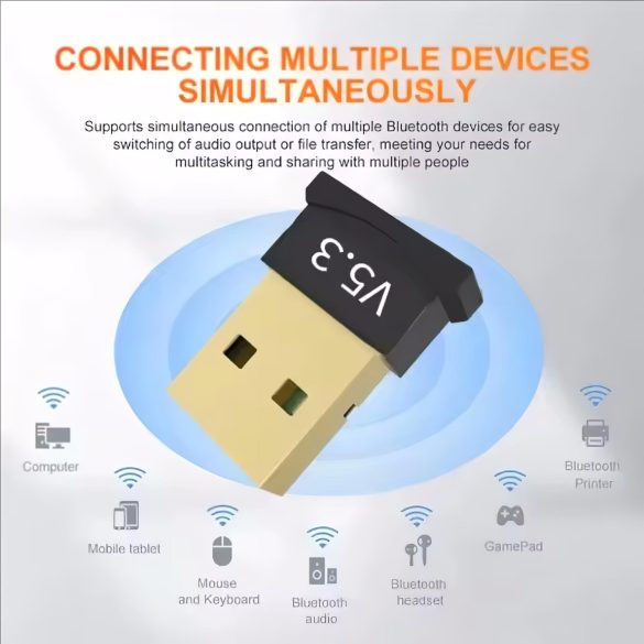 Bluetooth 5.3 USB adaptér až pre 6 zariadení