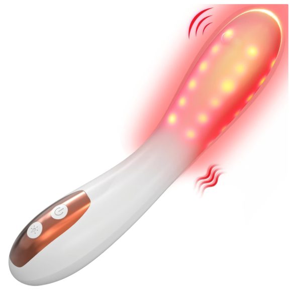 IntiGlow - LED G-bodka vibrátor pre omladenie (biely)