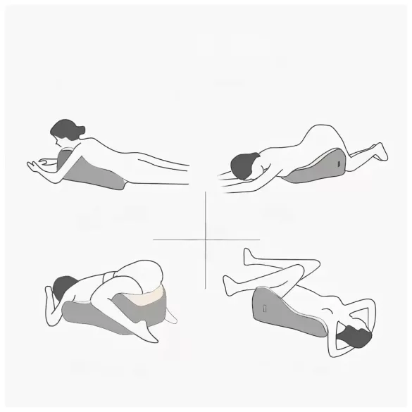 Magic Pillow - erotický vankúš s držiakom na dildo - pamäťová pena - sivý