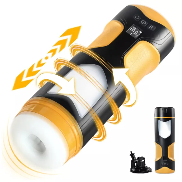 Lonely - masturbátor pre mužov - pohyblivý, rotačný - čierny