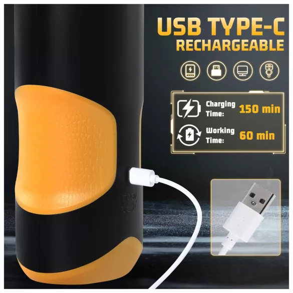 Lonely - masturbátor pre mužov - pohyblivý, rotačný - čierny