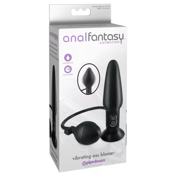 Anal Fantasy - vibračný nafukovací análny kolík - čierny