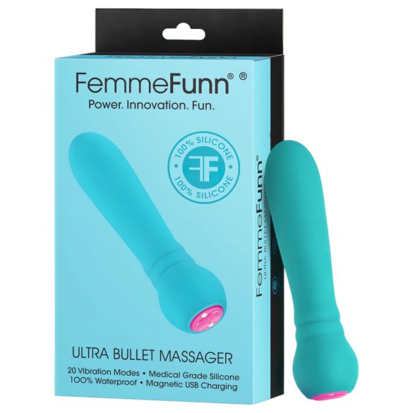 FemmeFunn - mini vibrátor - nabíjateľný, vodeodolný - tyrkysový