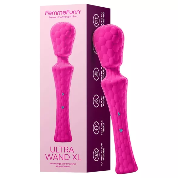 FemmeFunn - masážny vibrátor Ultra Wand XL - prémiový silikón ružový