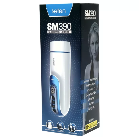 Leten SM390 - masturbátor s ohrevom a zvukom - biely