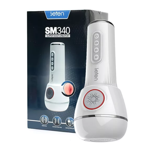 Leten SM340 - masturbátor s vibráciou a saním - akumulátor, zvukový