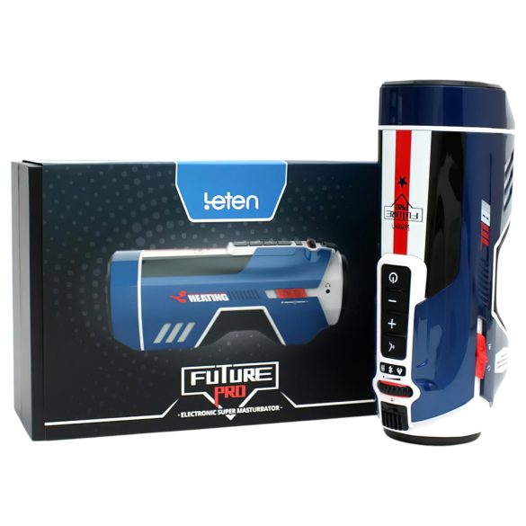 Leten SM Future Pro - tlačný, stonajúci, stláčajúci, vyhrievaný masturbátor (modrý)