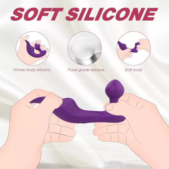 Sex HD Chomper - vibrátor na klitoris a análny - vodotesný - fialový