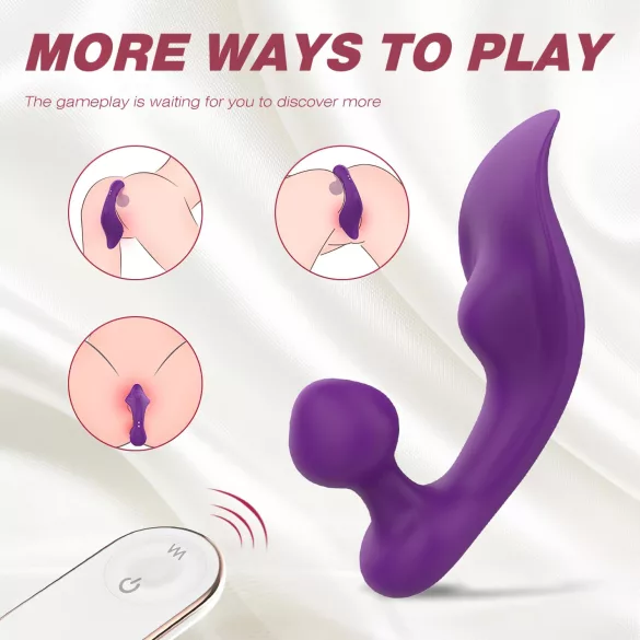 Sex HD Chomper - vibrátor na klitoris a análny - vodotesný - fialový