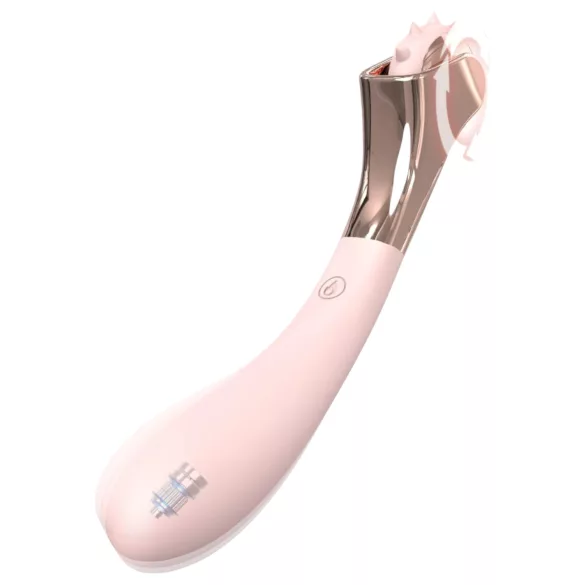 Sex HD - vibrátor a stimulačné koliesko - nabíjateľný, vodotesný, ružový