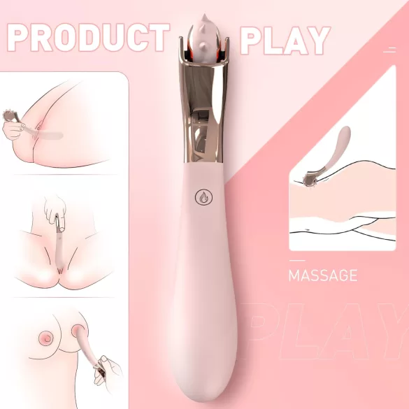Sex HD - vibrátor a stimulačné koliesko - nabíjateľný, vodotesný, ružový