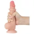 Lovetoy - realistický dvojvrstvový dildo s prísavkou - 19,5 cm - telová farba