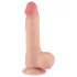 Lovetoy - dvojvrstvové realistické dildo s semenníkmi - 20 cm - naturálny