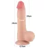 Lovetoy - dvojvrstvové realistické dildo s semenníkmi - 20 cm - naturálny