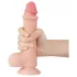 Lovetoy - dvojvrstvové realistické dildo s semenníkmi - 20 cm - naturálny