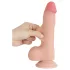 Lovetoy - dvojvrstvové realistické dildo s semenníkmi - 20 cm - naturálny