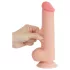 Lovetoy - realistický dvojvrstvový dildo s semenníkmi - 20,8 cm - naturálny