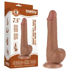   Lovetoy - realistický dildo s semenníkmi - dvojvrstvové - 19,5 cm - natur