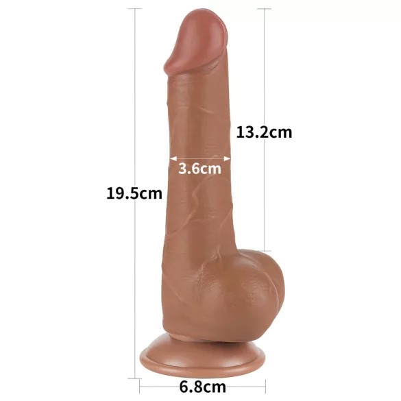 Lovetoy - realistický dildo s semenníkmi - dvojvrstvové - 19,5 cm - natur