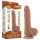 Lovetoy - realistický dvojvrstvový dildo s semenníkmi - tmavý - 20,8 cm